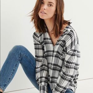 Lucky Brand Bungalow Plaid Button Down Top